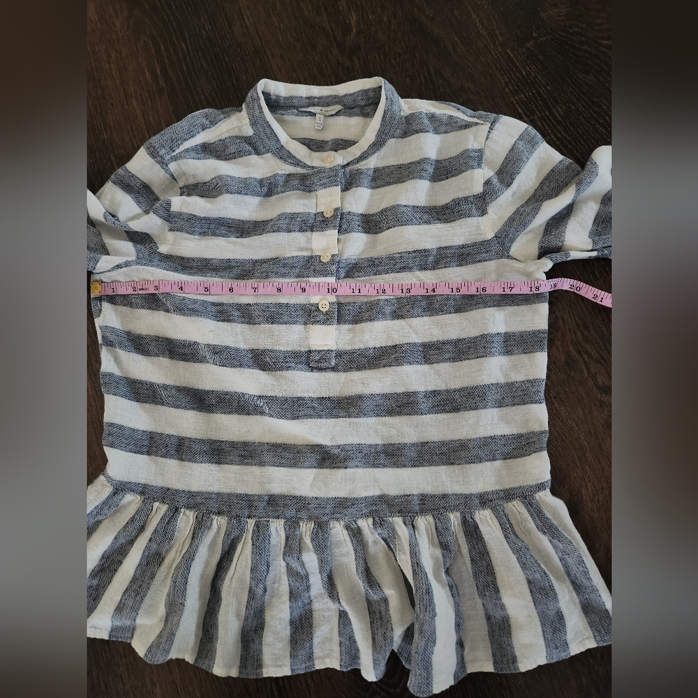 Lucky Brand Long Sleeve Stripe Peplume Top Small - Picture 8 of 10